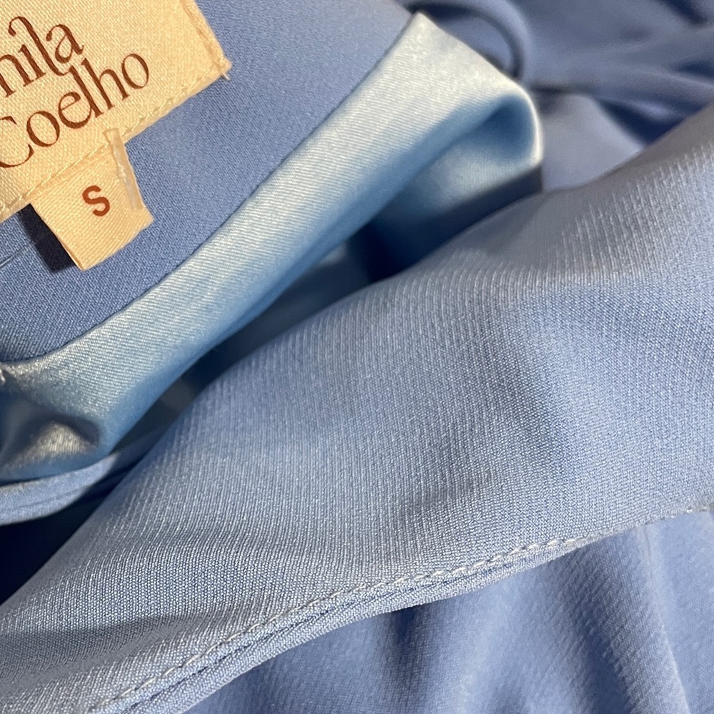 Revolve Camila Coelho Periwinkle Blue Midi Cocktail Dress Small Medium - Picture 6 of 6